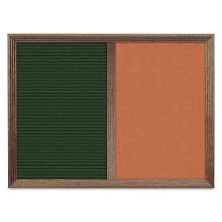 United Visual Products Enclosed Corkboard, 1 Door, 72"x36", 4" Fra UV3418-SATIN-MEDGRY
